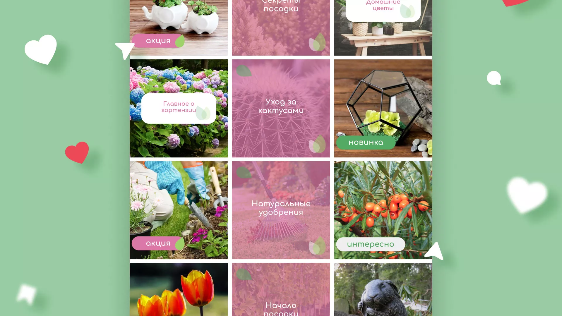 Разработка оформления профиля Instagram для магазина «Floraint» в Оленегорске